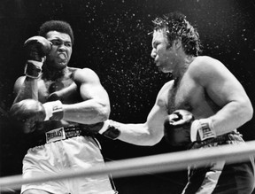 Canadian heavyweight champion George Chuvalo takes on Muhammad Ali in a 12-round bout at Pacific Coliseum in 1972. (Sun files)