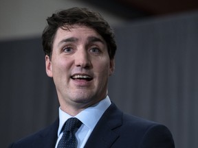 Prime Minister Justin Trudeau responds to questions during a news conference following a cabinet retreat in Sherbrooke, Que. on  Jan. 18, 2019. (THE CANADIAN PRESS)