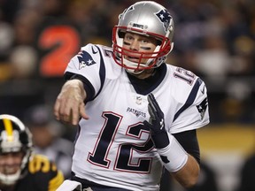 In this Sunday, Dec. 16, 2018 file photo, New England Patriots quarterback Tom Brady (12) throws a pass during the first half of an NFL football game against the Pittsburgh Steelers in Pittsburgh.