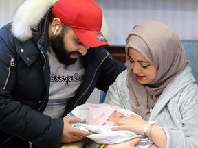 Mohammed and Dina Al-Ameri with New Year's Baby Fatima at Scarborough General Hospital on Jan. 1, 2019