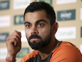 India's Virat Kohli holds a press conference following a training session in Sydney, Wednesday, Jan. 2, 2019, ahead of their cricket test match against Australia starting Jan. 3. (AP Photo/Rick Rycroft) ORG XMIT: XRR116