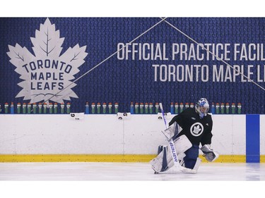 Toronto Maple Leafs Frederik Andersen G (31) was back at practice at the MCC in Toronto on Friday January 11, 2019. Jack Boland/Toronto Sun/Postmedia Network