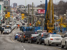 Looking west along Eglinton Ave. W. at Bathurst St. in Toronto, Ont. on Thursday December 27, 2018.