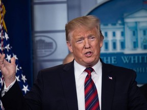 U.S. President Donald Trump addresses the press in the White House briefing room on January 3, 2019 in Washington, DC. (NICHOLAS KAMM/AFP/Getty Images)