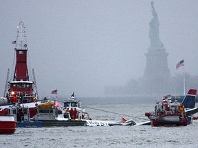 - US Airways Flight 1549 moments after it crashed into the Hudson River Jan. 15, 2009 - courtesy Dave Sanderson
