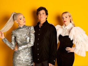 Marie-Mai, left, Scott Borchetta, and Liz Trinnear from "The Launch." (CTV)