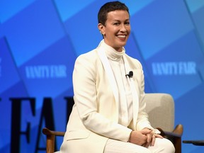 Creator of Jagged Little Pill: The Musical, Alanis Morissette speaks onstage at Day 1 of the Vanity Fair New Establishment Summit 2018 at The Wallis Annenberg Center for the Performing Arts on Oct. 9, 2018 in Beverly Hills, Calif.  (Matt Winkelmeyer/Getty Images)