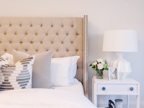 Monochromatic colour scheme in bedroom – Harrison Fae design