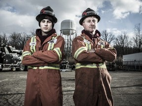 Collin, left, and Gary Vandenheuvel of Sarnia, Ont. Preferred Towing, stars of the Discovery docu-series Heavy Rescue: 401