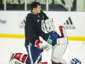 After a 5-0 shutout of the Vancouver Canucks on Saturday night, Michael Hutchinson will be back in goal on Monday against the Nashville Predators. (Ernest Doroszuk/Toronto Sun)