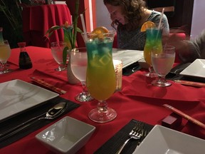 Specialty drinks kick off a meal at the Kyoto restaurant at the Barcelo in Aruba. (Ryan Wolstat photo)