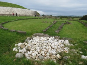 Pile of stones near circle of stones beside burial mound close to Newgrange monument. (Ian Robertson photo)