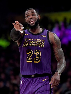 L.A. Lakers star LeBron James leads all players in NBA all-star voting. GETTY IMAGES