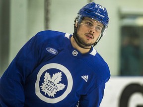 Toronto Maple Leafs Auston Matthews during practice at the MasterCard Centre in Toronto, Ont. on Wednesday Jan. 9, 2019.