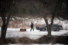 Cops scour a rural property near Madoc looking for McArthur’s victims. POSTMEDIA
