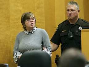 In this Sept. 29, 2017, file photo, Morgan Geyser, one of two Wisconsin girls convicted with stabbing a classmate 19 times to impress the fictitious horror character Slender Man, is appealing her case.