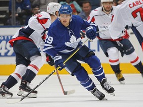 Maple Leafs’ William Nylander notched a career-high three assists against the visiting Capitals on Wednesday. (GETTY IMAGES)
