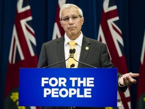 Ontario Minister of Finance Vic Fedeli delivers remarks following an announcement on Ontario's cannabis retail model, in Toronto on August 13, 2018. THE CANADIAN PRESS/Christopher Katsarov