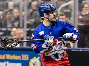 Jay Thorimbert of the Toronto Rock takes part in a National Lacrosse League game between the Philadelphia Wings vs Toronto Rock on January 4, 2019 at Scotiabank Arena in Toronto.
(RYAN McCULLOUGH/National Lacrosse League)