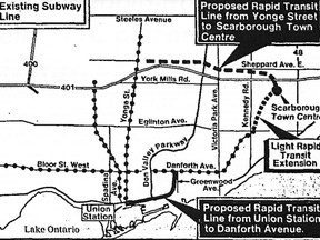 In May 1982, city and TTC planners proposed that two new subway lines be built at a cost of $800 million. Thirty-seven years later these two lines, the first that would have connected Union Station with Line 2 Bloor-Danforth (aka "Relief Line South") and the Line 2 extension connecting with the Scarborough Town Centre are still years in the future. If only...
