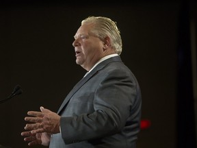 Premier Doug Ford speaks to the Economic Club of Canada in Toronto, Ont. on January 21, 2019. Stan Behal/Toronto Sun