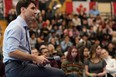 Prime Minister Justin Trudeau participates in a town hall Q&A at Thompson Rivers University in Kamloops, B.C. on Wednesday Jan. 9, 2019. THE CANADIAN PRESS/Kim Anderson