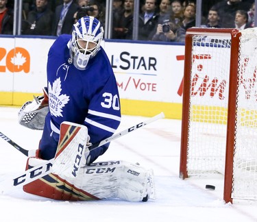 Toronto Maple Leafs goaltender Michael Hutchinson (30) in Toronto on Monday January 7, 2019.  The Nashville Predators defeated the Toronto Maple Leafs, 4-0. .Veronica Henri/Toronto Sun/Postmedia Network