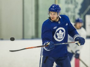 Toronto Maple Leafs  Zach Hyman during practice at the MasterCard Centre in Toronto, Ont. on Wednesday January 9, 2019. Ernest Doroszuk/Toronto Sun