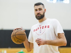 Toronto Raptors Jonas Valanciunas during practice at the  BioSteel Centre in Toronto  January 10, 2019. Ernest Doroszuk/Toronto Sun