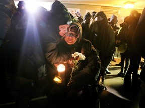 A vigil for homeless woman Crystal Papineau, 35, who died earlier this week on Thursday January 10, 2019.