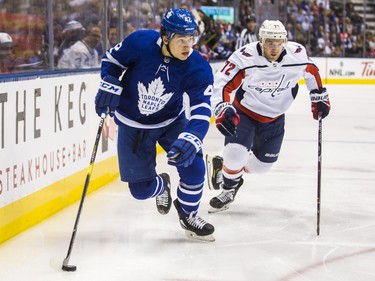 Toronto Maple Leafs Trevor Moore during 1st period action against the Washington Capitals at the Scotiabank Arena in Toronto on Wednesday January 23, 2019. Ernest Doroszuk/Toronto Sun/Postmedia