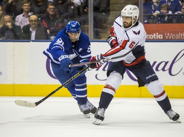Toronto Maple Leafs John Tavares during 3rd period action against the Washington Capitals Michal Kempny at the Scotiabank Arena in Toronto on Wednesday January 23, 2019. Ernest Doroszuk/Toronto Sun/Postmedia