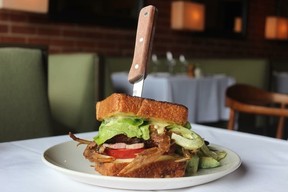 The decadent soft shell crab BLT at Lucques in west Hollywood. Celebrities looking for a low-key spot love this place.