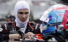 Robert Wickens prepares to qualify for Sunday’s IndyCar race in Long Pond, Pa., on August 18, 2018. (THE CANADIAN PRESS/AP, Matt Slocum )