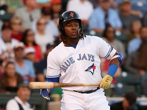 Vladimir Guerrero Jr won't start the season with the Jays, but will be called up in mid-April. (Getty Images)