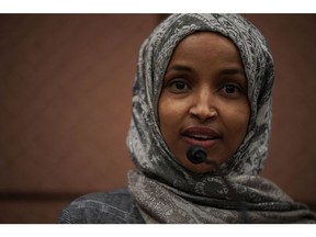 U.S. Rep. Ilhan Omar (D-MN) speaks during a news conference January 24, 2019 on Capitol Hill in Washington, DC.