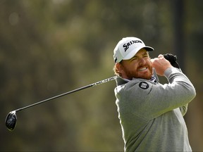 J.B. Holmes hits a second shot on the 11th hole during the final round of the Genesis Open at Riviera Country Club on Feb. 17, 2019 in Pacific Palisades, Calif. (Harry How/Getty Images)