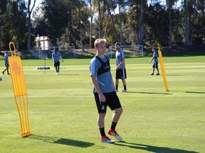 Canadian forward Jacob Shaffelburg trains at Toronto FC camp. (TORONTO FC PHOTO)