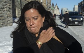 Liberal MP Jody Wilson-Raybould leaves the Parliament buildings on Feb. 19, 2019, following question period in Ottawa, (The Canadian Press)
