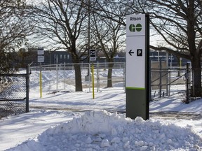 An empty parking lot at the GO Transit Park and Ride on First Ave. in Oshawa,  on Feb. 1, 2019. (Ernest Doroszuk, Toronto Sun)
