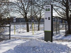 An empty parking lot at the GO Transit Park and Ride on First Ave. in Oshawa, on Feb. 1, 2019. (Ernest Doroszuk, Toronto Sun)