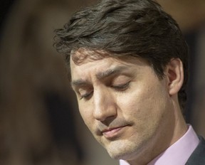 Prime Minister Justin Trudeau speaks at a media availability in Montreal on Feb. 27, 2019. (THE CANADIAN PRESS)
