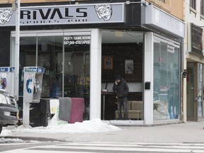 Rivals Sports Pub, on the Danforth, was the scene of gunfire Saturday night. Sunday February 17, 2019. (Stan Behal, Toronto Sun)