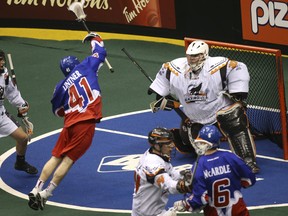 New England Black Wolves goalie Doug Jamieson makes a save during a game againstthe Rock. (JACK BOLAND/Toronto Sun files)