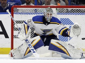The Leafs face red-hot goaltender Jordan Binnington and the St. Louis Blues Tuesday in St. Louis. (AP)