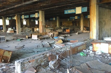 A crumbling supermarket in the once utopian town of Prypiat, in Ukraine, which was evacuated after the 1986 nuclear disaster at the nearby Chornobyl power plant. (Chris Doucette/Toronto Sun/Postmedia Network)