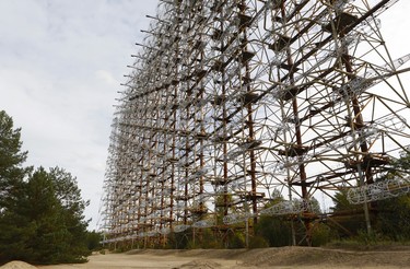 The massive Radar Duga-1, a secret military installation designed to detect incoming missiles from the U.S., located inside the Chornobyl disaster exclusion zone in Ukraine. (Chris Doucette/Toronto Sun/Postmedia Network)