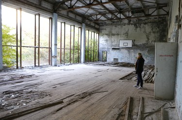 A decaying gymnasium in the once utopian town of Prypiat, in Ukraine, which was evacuated after the 1986 nuclear disaster at the nearby Chornobyl power plant. (Chris Doucette/Toronto Sun/Postmedia Network)