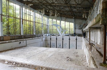 The indoor swimming pool in the once utopian town of Prypiat, in Ukraine, which was evacuated after the 1986 nuclear disaster at the nearby Chornobyl power plant. (Chris Doucette/Toronto Sun/Postmedia Network)