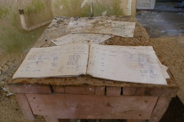 A store ledger still remains inside a crumbling supermarket in the former farmer's village of Zalissya, located inside the Chornobyl disaster exclusion zone in Ukraine. (Chris Doucette/Toronto Sun/Postmedia Network)